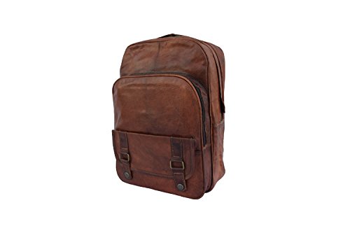 Vintage Leather Backpack Shoulder Bag Fits 13 Inch MacBook / Laptop | Men Women Office Rucksack | Unisex Teens College School Book Bags