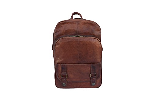 Vintage Leather Backpack Shoulder Bag Fits 13 Inch MacBook / Laptop | Men Women Office Rucksack | Unisex Teens College School Book Bags