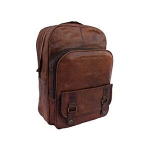 Vintage Leather Backpack Shoulder Bag Fits 13 Inch MacBook / Laptop | Men Women Office Rucksack | Unisex Teens College School Book Bags