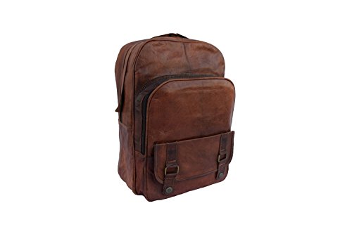 Vintage Leather Backpack Shoulder Bag Fits 13 Inch MacBook / Laptop | Men Women Office Rucksack | Unisex Teens College School Book Bags