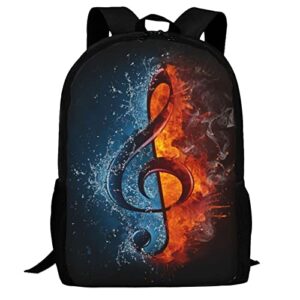 free lion kids music backpack for boys girls fire and water musical guitar bookbags elementary middle high school bag large capacity 17 inch big student backpack for school and travel