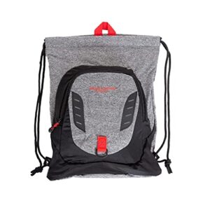 skechers sport drawstring athletics grey backpack with zippered pocket for gym