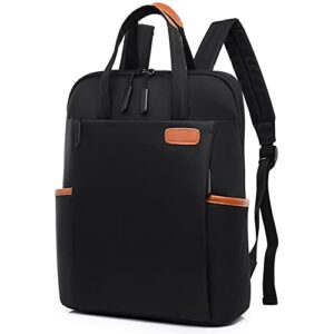 e-tree travel laptop backpack women, 15.6 inch, slim lightweigh casual computer daypack work college school bag bookbag girls purse (black)