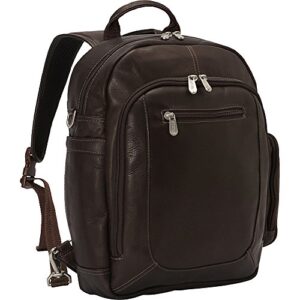 piel leather laptop backpack/shoulder bag, chocolate, one size