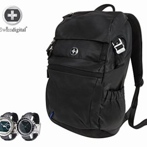 Swissdigital Design Sound Byte Laptop Gaming Backpack, With Bluetooth Speaker, Charging Port, For Laptops up to 15", Black (SD-03B)