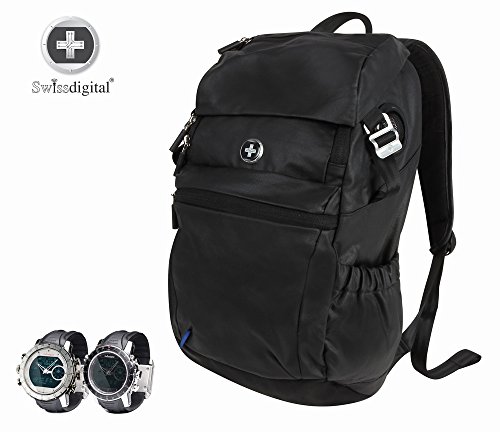 Swissdigital Design Sound Byte Laptop Gaming Backpack, With Bluetooth Speaker, Charging Port, For Laptops up to 15", Black (SD-03B)