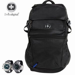 Swissdigital Design Sound Byte Laptop Gaming Backpack, With Bluetooth Speaker, Charging Port, For Laptops up to 15", Black (SD-03B)