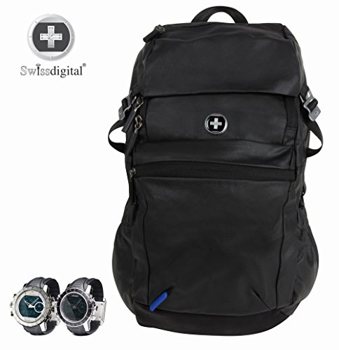 Swissdigital Design Sound Byte Laptop Gaming Backpack, With Bluetooth Speaker, Charging Port, For Laptops up to 15", Black (SD-03B)