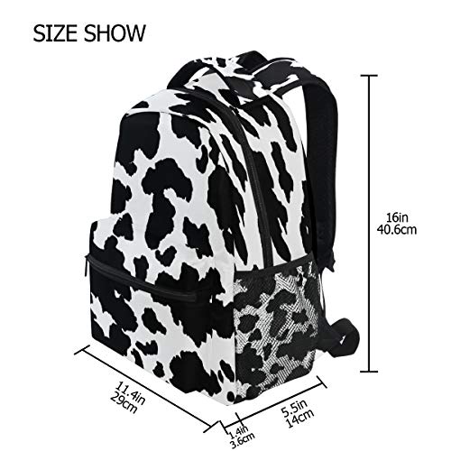 Backpack Geometrical Animal Skin Cow Print Travel Daypack Large Capacity Rucksack High School Book Bag Computer Laptop Bag for Girls Boys Women Men…