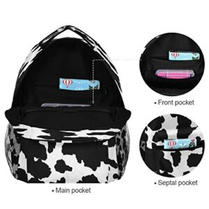 Backpack Geometrical Animal Skin Cow Print Travel Daypack Large Capacity Rucksack High School Book Bag Computer Laptop Bag for Girls Boys Women Men…