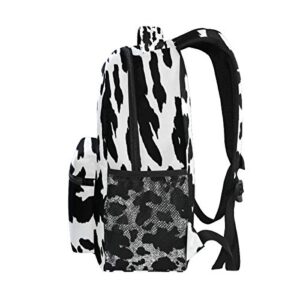 Backpack Geometrical Animal Skin Cow Print Travel Daypack Large Capacity Rucksack High School Book Bag Computer Laptop Bag for Girls Boys Women Men…