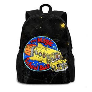 mattheman the magic school bus backpack traveling bag lightweight multi-function daypack unisex fit adult youth black, one size