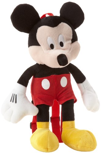 Disney Little Girls' Mickey Plush 3D Backpack, Red, One Size