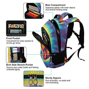 ALAZA Peace Sign Design Tie Dye Backpack Purse for Women Men Personalized Laptop Notebook Tablet School Bag Stylish Casual Daypack, 13 14 15.6 inch