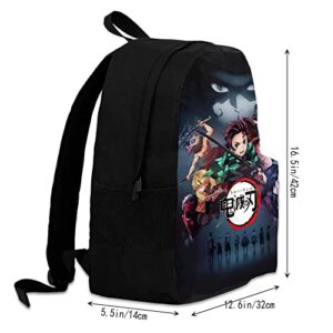 Horckey Anime Backpack Unisex Large Kimetsu No Yaiba Casual Bag Lightweight Multipurpose Travel Laptop Backpack