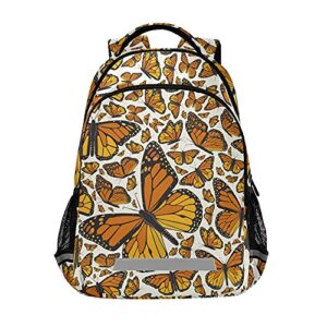 alaza monarch flying butterfly print backpack purse for women men personalized laptop notebook tablet school bag stylish casual daypack, 13 14 15.6 inch, multicolor, one size