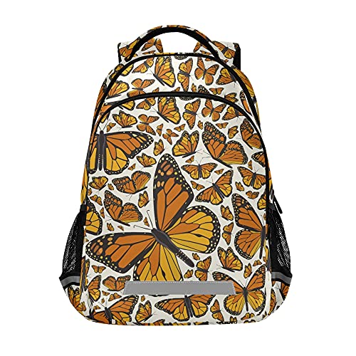 ALAZA Monarch Flying Butterfly Print Backpack Purse for Women Men Personalized Laptop Notebook Tablet School Bag Stylish Casual Daypack, 13 14 15.6 inch, Multicolor, One Size