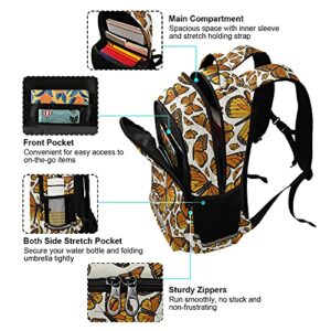 ALAZA Monarch Flying Butterfly Print Backpack Purse for Women Men Personalized Laptop Notebook Tablet School Bag Stylish Casual Daypack, 13 14 15.6 inch, Multicolor, One Size