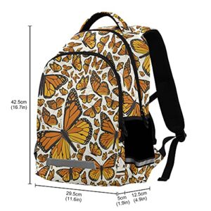 ALAZA Monarch Flying Butterfly Print Backpack Purse for Women Men Personalized Laptop Notebook Tablet School Bag Stylish Casual Daypack, 13 14 15.6 inch, Multicolor, One Size