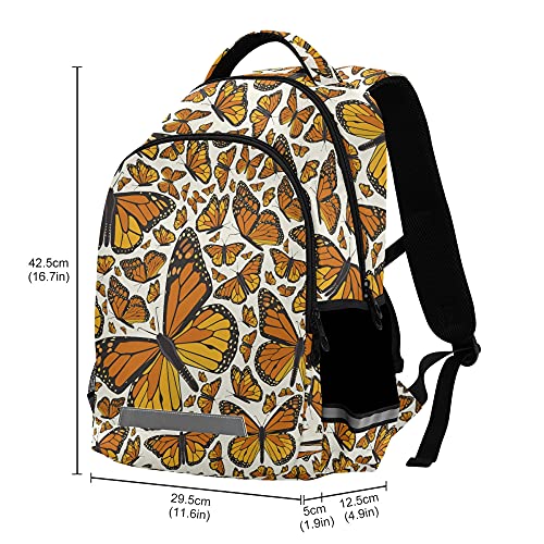 ALAZA Monarch Flying Butterfly Print Backpack Purse for Women Men Personalized Laptop Notebook Tablet School Bag Stylish Casual Daypack, 13 14 15.6 inch, Multicolor, One Size
