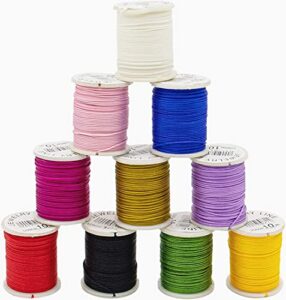 auear, 10 pack 0.8mm jewelry nylon cord for jewelry making chinese knot bracelet string beading thread 10 rolls