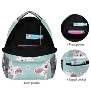 Cute Unicorn Cat Caticorn Backpack Girl Backpacks for School Elementary Cute Bookbags for Girls 3rd 4th 5th Grade