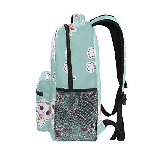 Cute Unicorn Cat Caticorn Backpack Girl Backpacks for School Elementary Cute Bookbags for Girls 3rd 4th 5th Grade