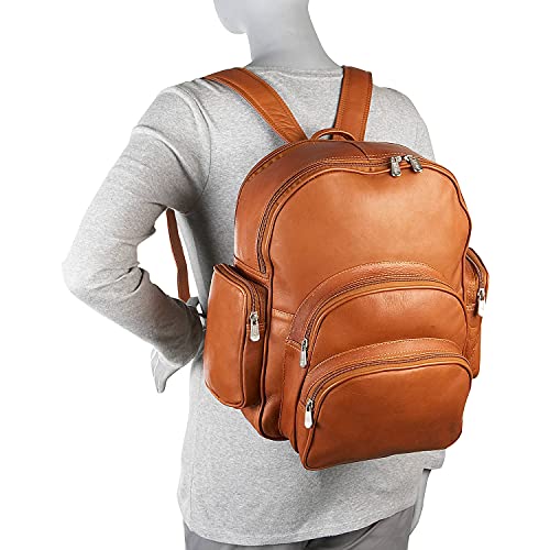 Piel Leather Expandable Backpack, Saddle, One Size