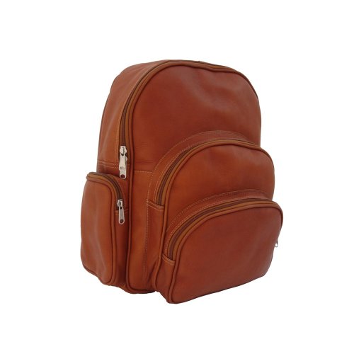 Piel Leather Expandable Backpack, Saddle, One Size