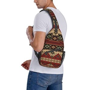 ZREXUO Native American Sling Backpack,Casual Crossbody Backpack Sling Bag Chest Daypack for Men Women Sport