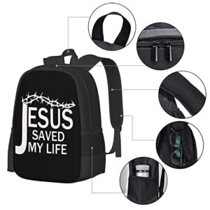 DARLEKS Jesus Christian Faith Cross Backpacks For Teen,Large-Capacity Backpacks, Casual School Bags, School Bags, Lightweight Water-Repellent School Bags And Travel Bags, Black