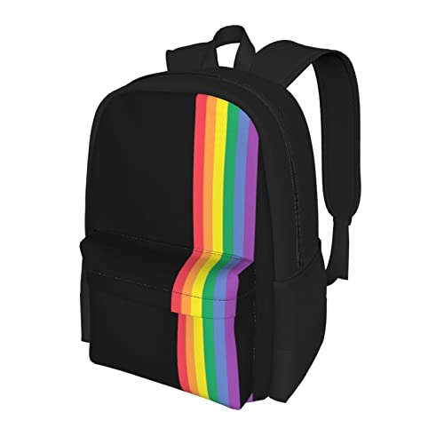 Rainbow Pride Lgbtq Strip Backpacks Bookbag Laptop School Bags Travel Casual Business Daypack For Adults Students