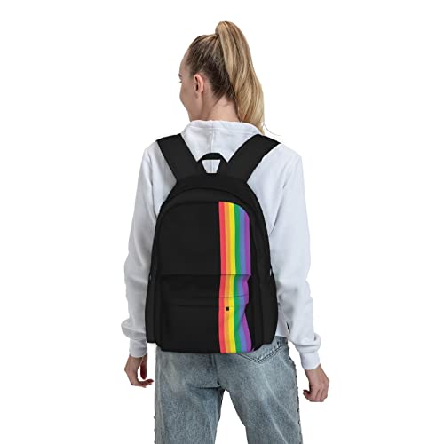 Rainbow Pride Lgbtq Strip Backpacks Bookbag Laptop School Bags Travel Casual Business Daypack For Adults Students