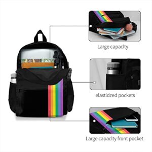 Rainbow Pride Lgbtq Strip Backpacks Bookbag Laptop School Bags Travel Casual Business Daypack For Adults Students