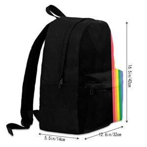 Rainbow Pride Lgbtq Strip Backpacks Bookbag Laptop School Bags Travel Casual Business Daypack For Adults Students