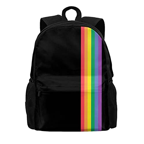 Rainbow Pride Lgbtq Strip Backpacks Bookbag Laptop School Bags Travel Casual Business Daypack For Adults Students