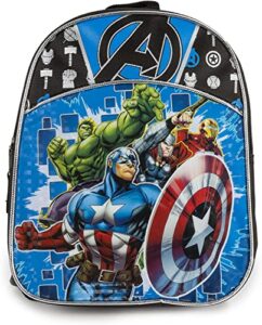 marvel boys’ avengers mini backpack, blue/black, 11″ x 9″ x 2.75″