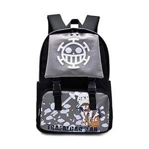 jywf one piece trafalgar d. water law school bag laptop bag backpack student anime backpack