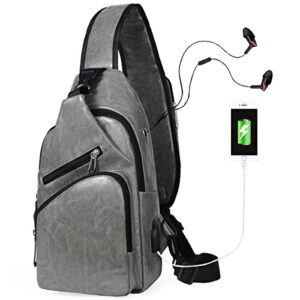 nufr sling bag crossbody backpack for women men waterproof chest shoulder bag daypack for hiking walking travel usb charger port