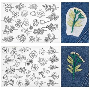 50 pcs hand sewing stabilizers wash away water soluble stabilizer tear away machine embroidery stabilizers with flower patterns for embroidery hand sewing lover