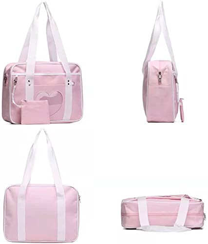 HEHELIFE Heart Kawaii Bag with Kawaii Wallet & Rabbit Pin Doll,ITA Japanese School Bag Kawaii shoulder bag for Women laptop bag Kawaii Backpack Girls