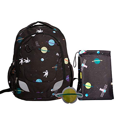 Crckt Youth Backpack, 3 Piece Set with Lunch Kit and Matching Ice Pack,space