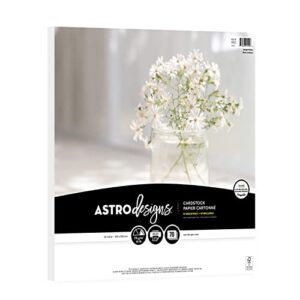 astrodesigns crafting cardstock, 12″ x 12″, 65 lb/176 gsm, bright white, 70 sheets (91522)