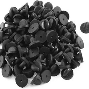 Rubber Pin Backs, 50PCS Lapel Pin Backs, Pin Safety Backs for Brooch Tie Hat Badge Insignia, Black