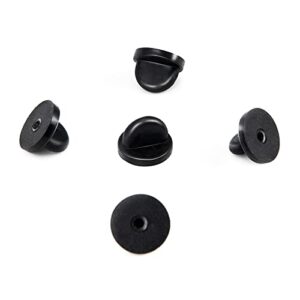 Rubber Pin Backs, 50PCS Lapel Pin Backs, Pin Safety Backs for Brooch Tie Hat Badge Insignia, Black