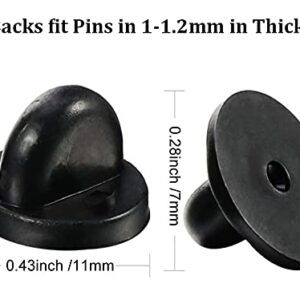 Rubber Pin Backs, 50PCS Lapel Pin Backs, Pin Safety Backs for Brooch Tie Hat Badge Insignia, Black