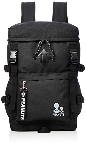 SNOOPY(スヌーピー) Women Silhouette Snoopy W Belt Square Backpack, Black x Black (SPR-687)