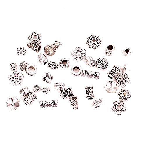 Incredible art 100-Piece Bali Style Jewelry Making Metal Bead Caps Deluxe New Mix, Silver