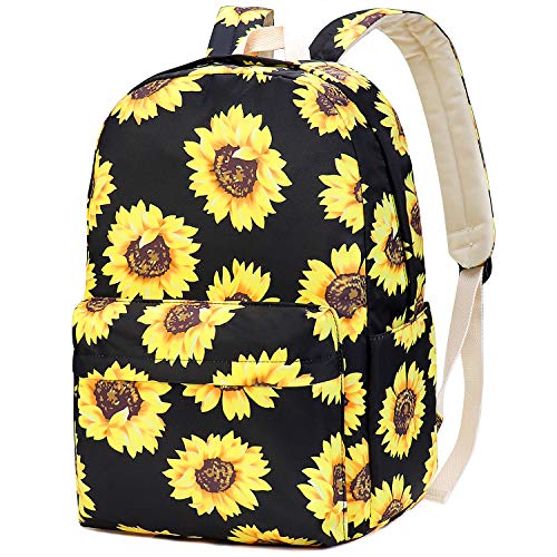 Sunflower Backpack for Girls, Floral School Bags Bookbags