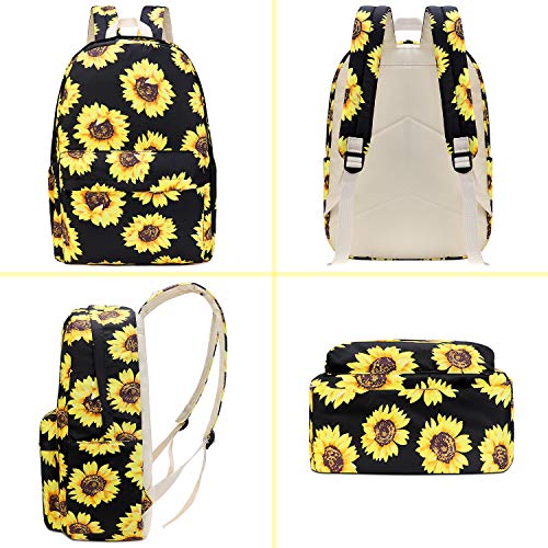 Sunflower Backpack for Girls, Floral School Bags Bookbags
